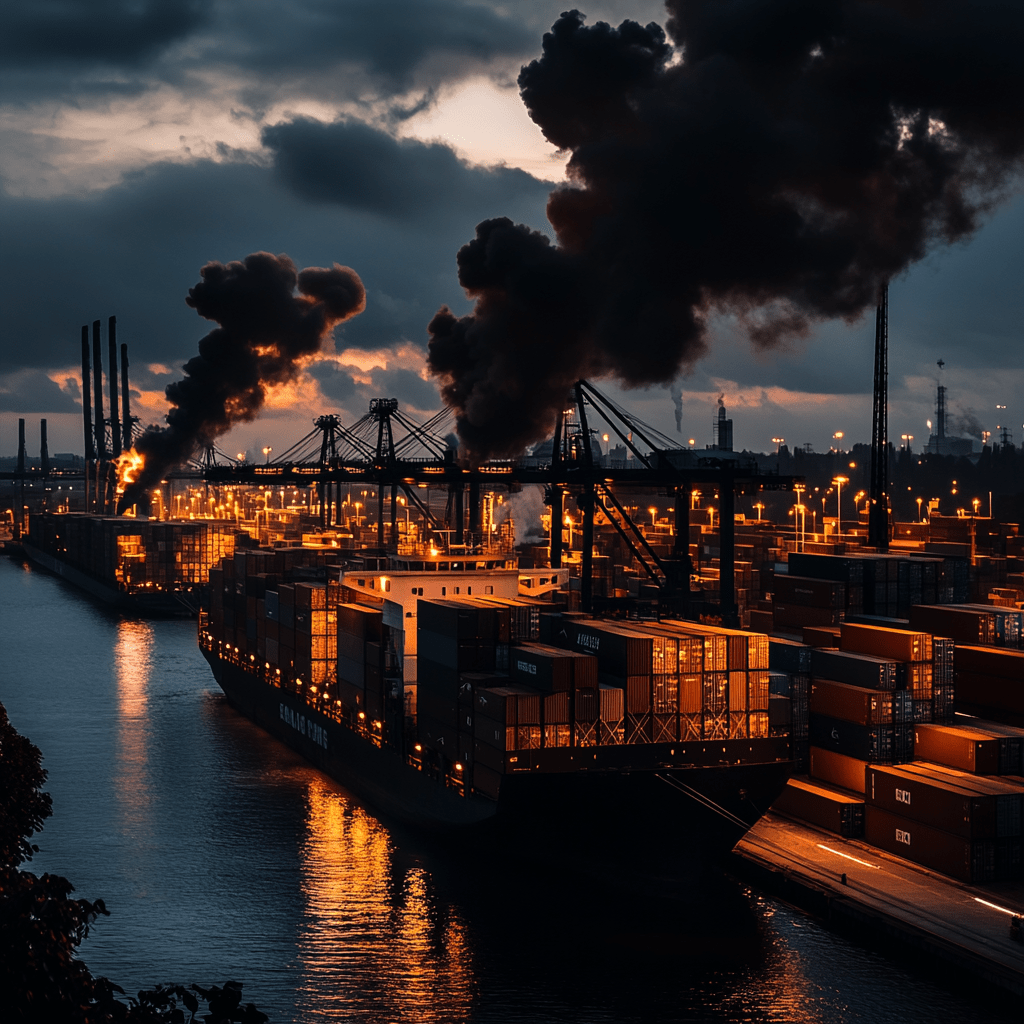 Image of container ships at 